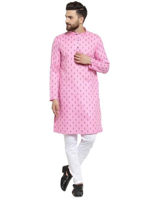 pink printed kurta pyjama set - 16818529 - Standard Image - 1