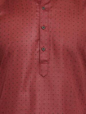 maroon printed kurta pyjama set - 16818540 - Standard Image - 4