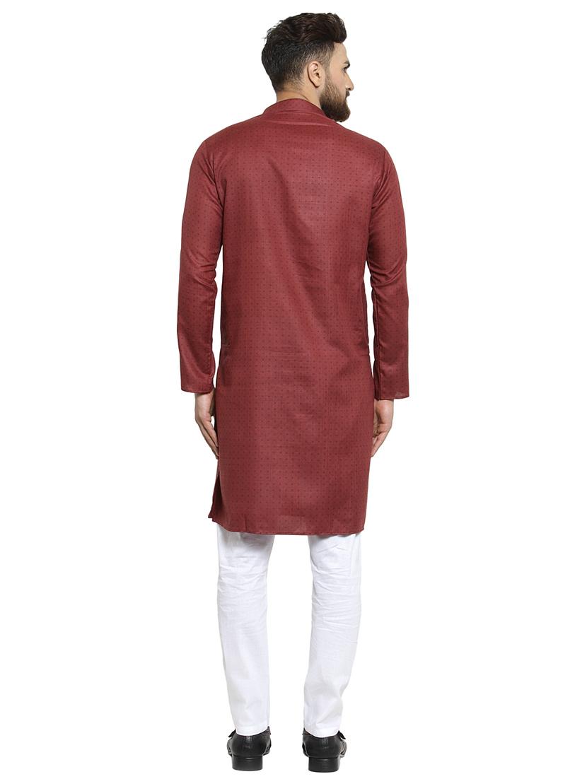 maroon printed kurta pyjama set - 16818540 - Zoom Image - 3