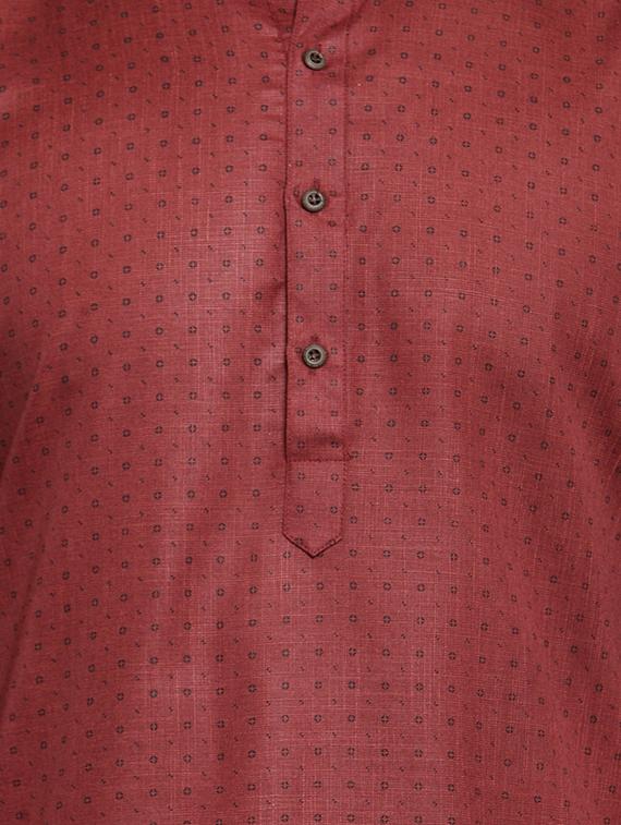 maroon printed kurta pyjama set - 16818540 - Zoom Image - 4