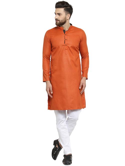 orange printed kurta pyjama set - 16818543 - Standard Image - 1