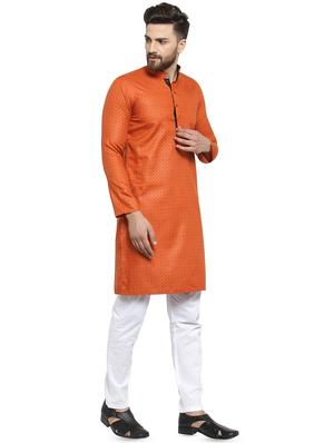 orange printed kurta pyjama set - 16818543 - Standard Image - 2