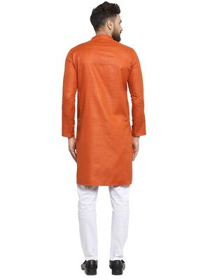 orange printed kurta pyjama set - 16818543 - Standard Image - 3