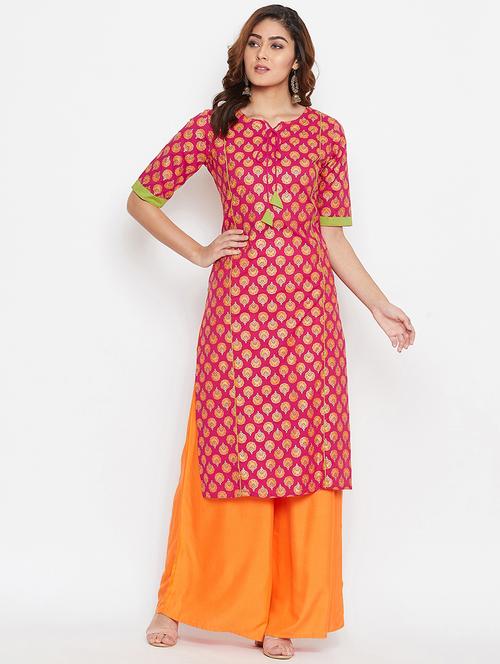printed straight kurta - 16821487 - Standard Image - 1