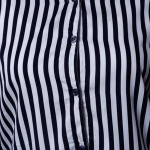 mandarin neck striped shirt - 16822169 - Standard Image - 5