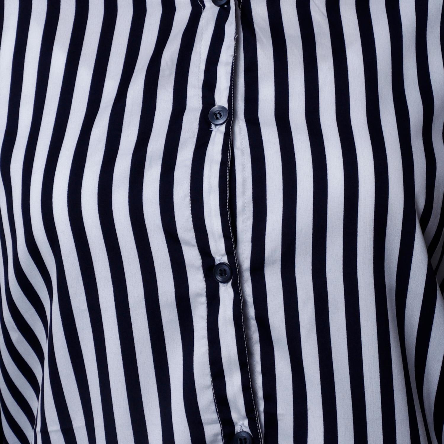 mandarin neck striped shirt - 16822169 - Zoom Image - 5
