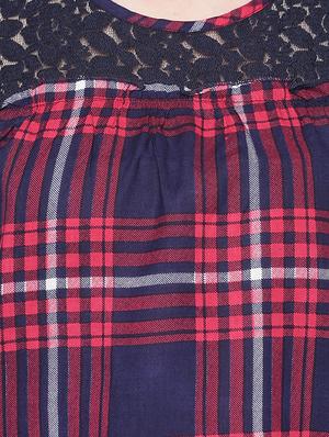 cold shoulder checkered top - 16822264 - Standard Image - 5