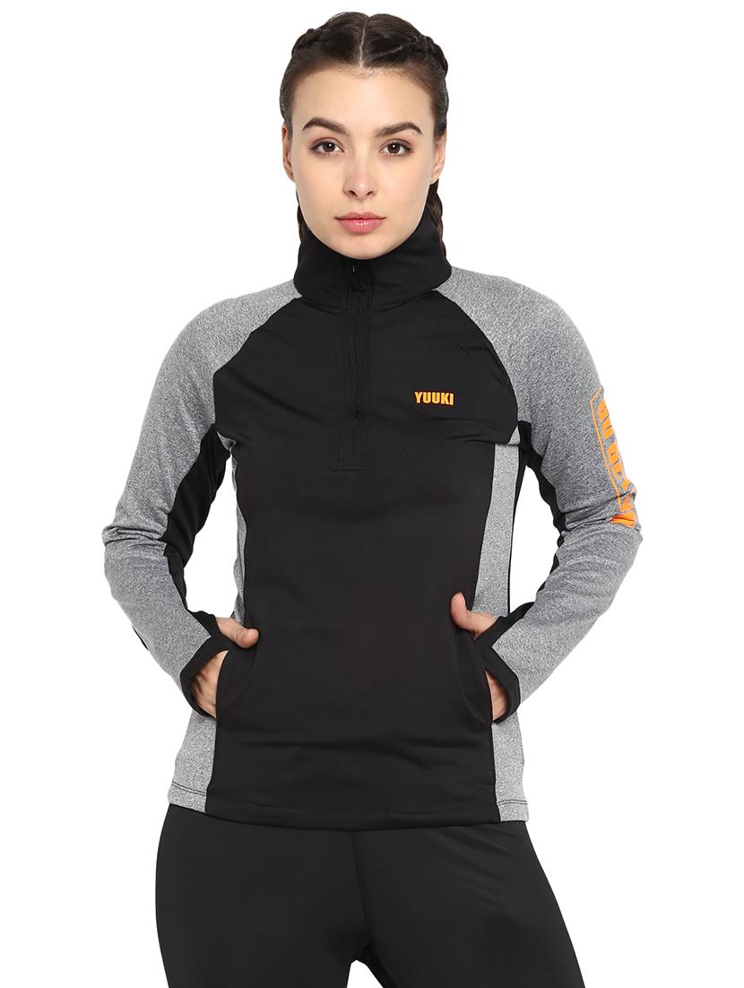 thumbhole sleeves stand collar jacket - 16822605 - Zoom Image - 1