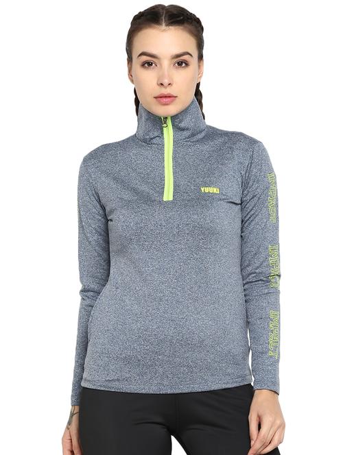 stand collar melange sweatshirt - 16822608 - Standard Image - 1