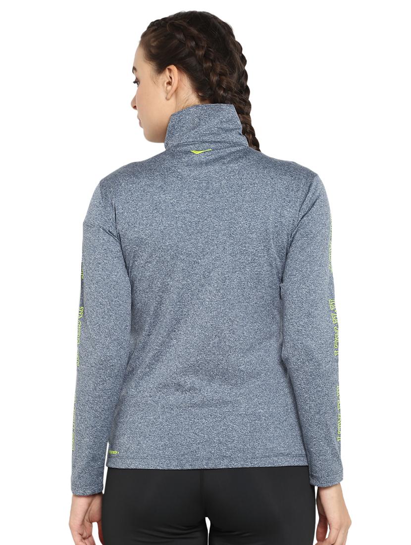 stand collar melange sweatshirt - 16822608 - Zoom Image - 3