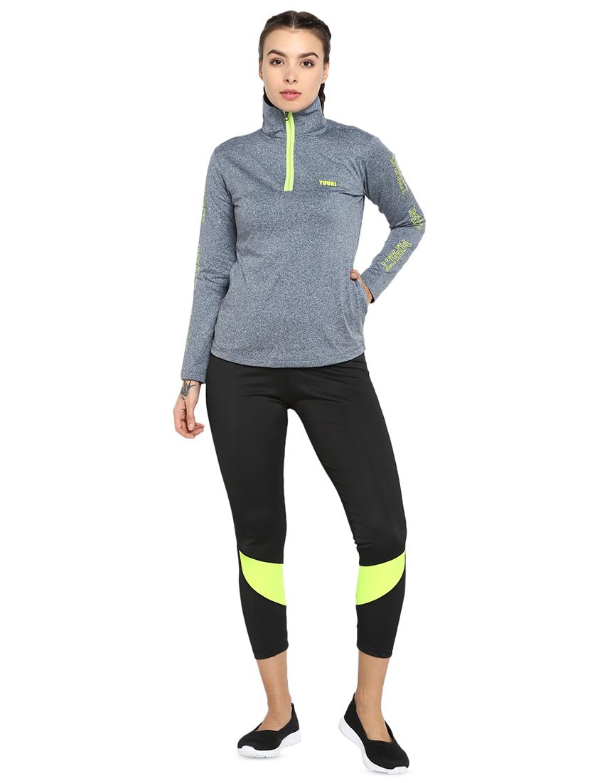 stand collar melange sweatshirt - 16822608 - Zoom Image - 4