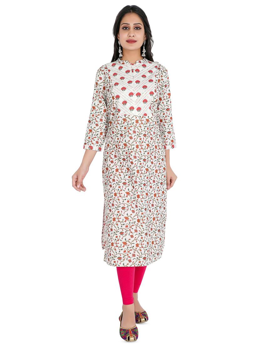 floral straight kurta - 16822746 - Zoom Image - 1