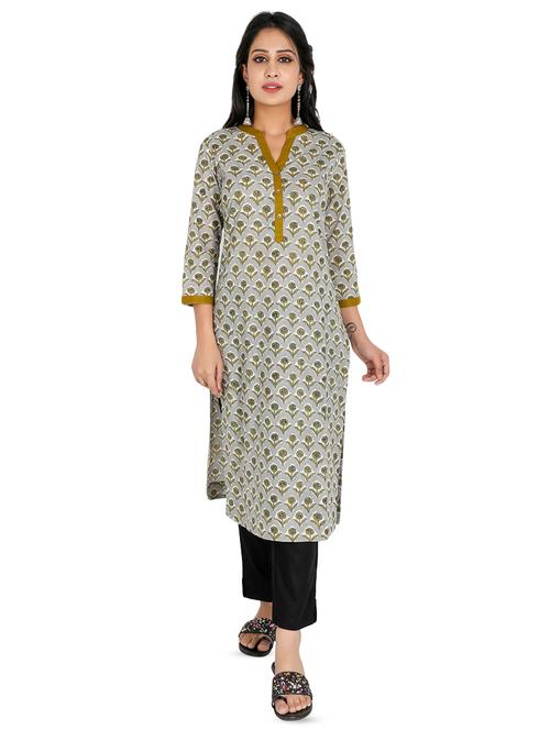 floral straight kurta - 16822751 - Standard Image - 1