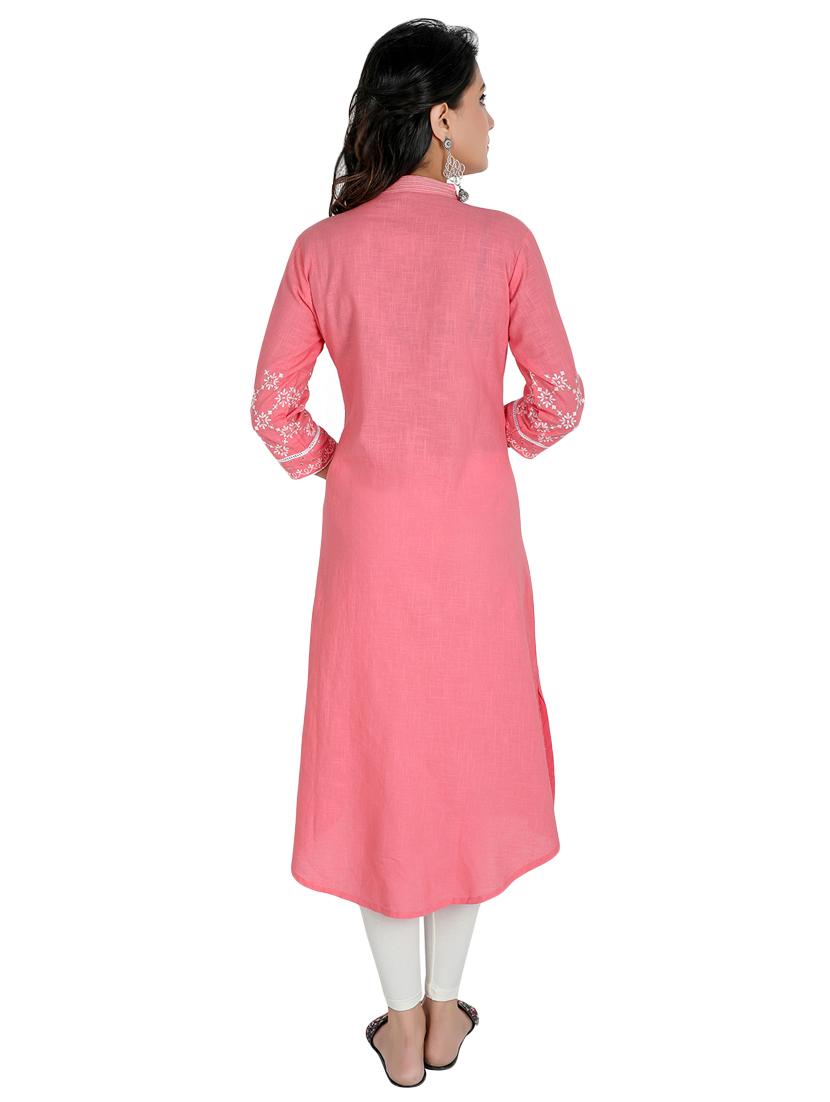 embroidered a-line kurta - 16822758 - Zoom Image - 3