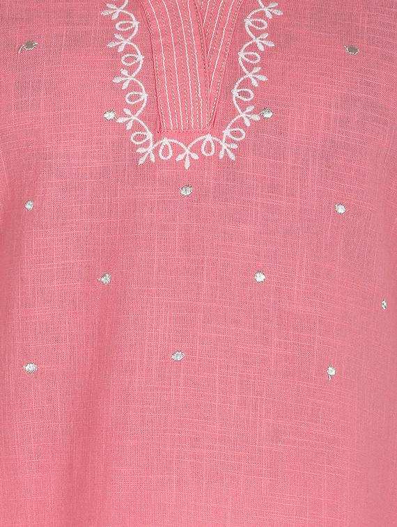 embroidered a-line kurta - 16822758 - Zoom Image - 4