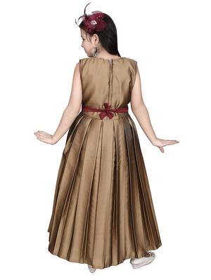 gold silk blend frock - 16822859 - Standard Image - 3