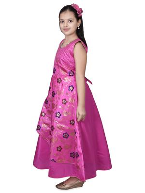 pink silk blend party gown - 16822869 - Standard Image - 2