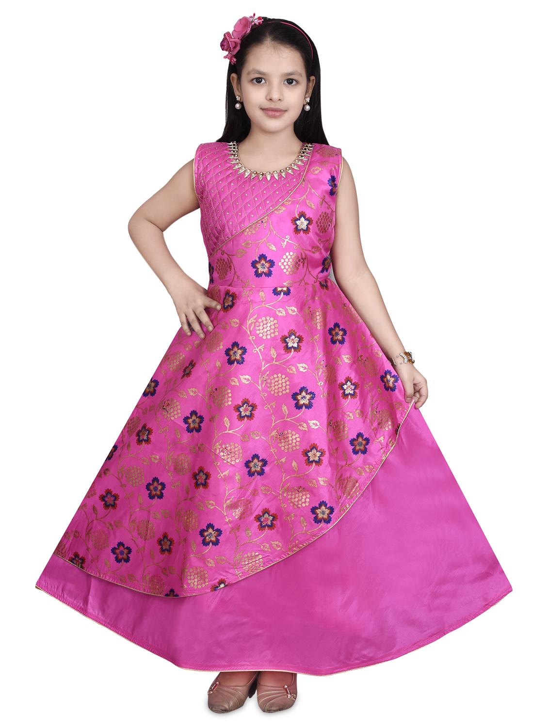 pink silk blend party gown - 16822869 - Zoom Image - 1