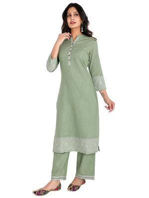 solid kurta palazzo set - 16822931 - Standard Image - 2