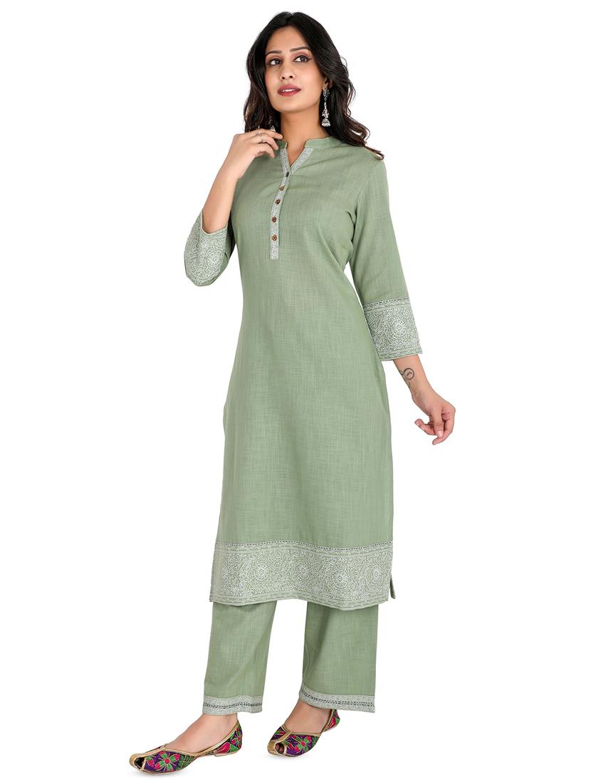 solid kurta palazzo set - 16822931 - Zoom Image - 2