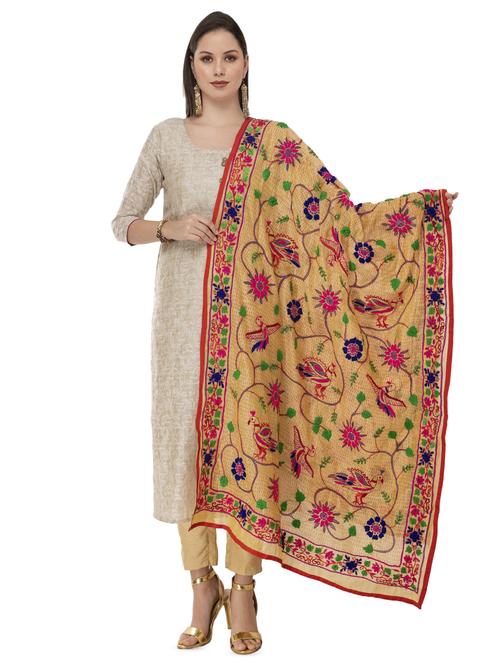 floral embroidered dupatta - 16823004 - Standard Image - 1