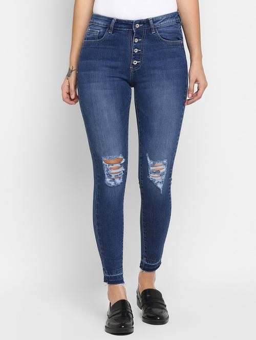 high rise distressed jeans - 16823092 - Standard Image - 1