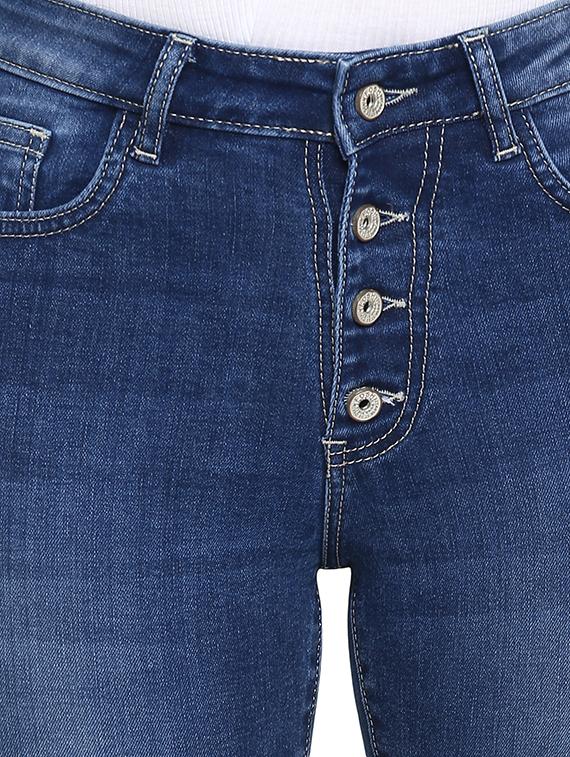 high rise distressed jeans - 16823092 - Zoom Image - 5