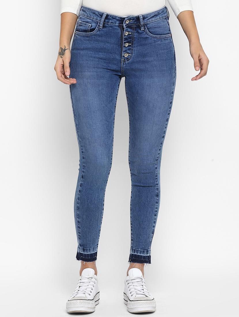 high rise stone washed jeans - 16823093 - Zoom Image - 1