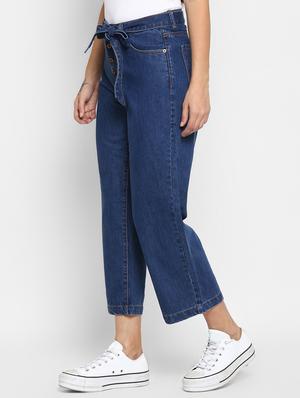 tie up waist wide leg jeans - 16823094 - Standard Image - 2