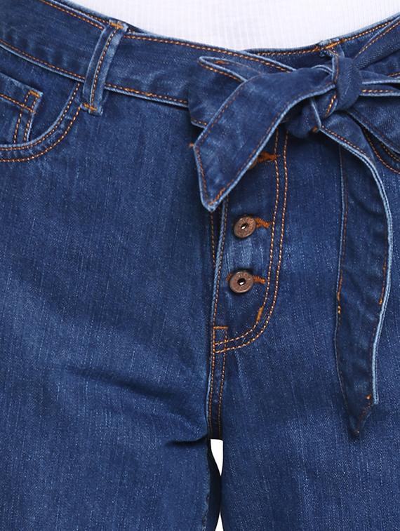 tie up waist wide leg jeans - 16823094 - Zoom Image - 5