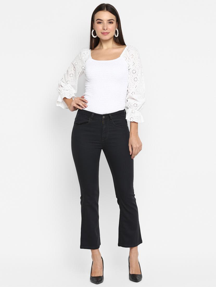 high rise solid jeans - 16823099 - Zoom Image - 4