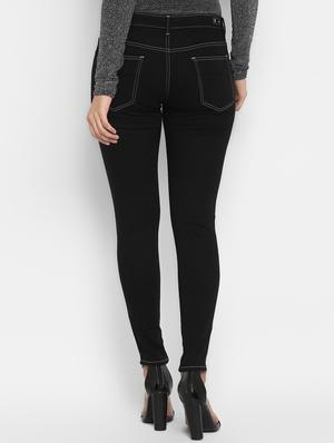 high rise solid jeans - 16823103 - Standard Image - 3