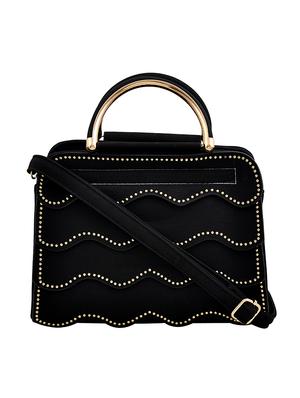 black leatherette combo handbag - 16823108 - Standard Image - 2