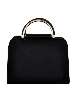 black leatherette combo handbag - 16823108 - Standard Image - 3