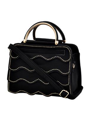black leatherette combo handbag - 16823108 - Standard Image - 5