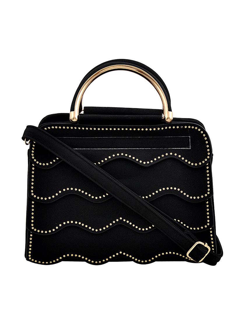 black leatherette combo handbag - 16823108 - Zoom Image - 2