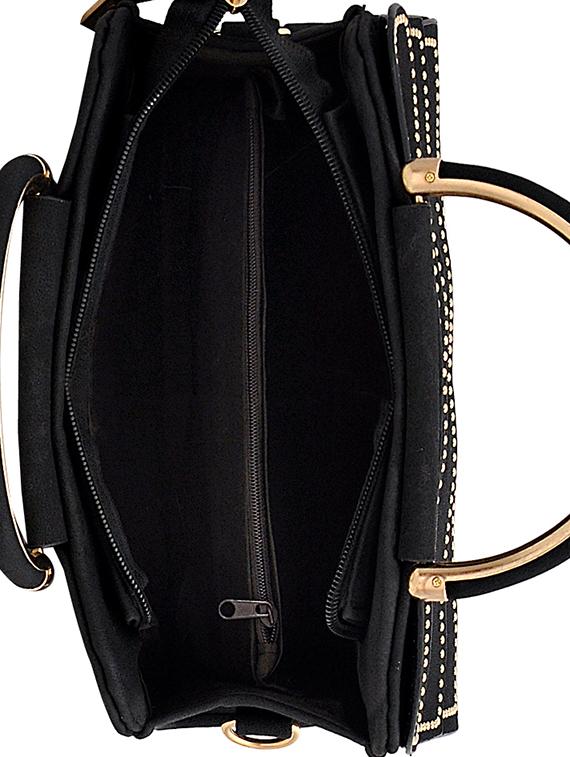 black leatherette combo handbag - 16823108 - Zoom Image - 4