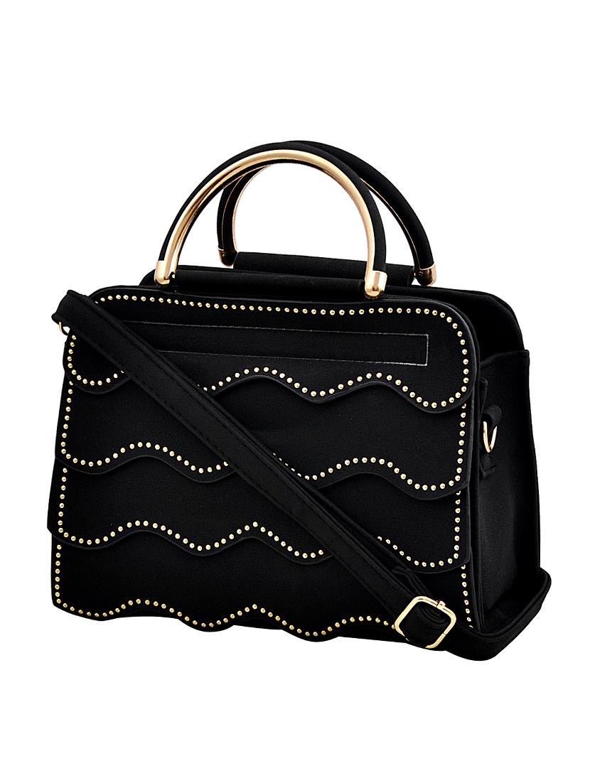 black leatherette combo handbag - 16823108 - Zoom Image - 5