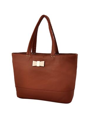 brown leatherette combo handbag - 16823122 - Standard Image - 2