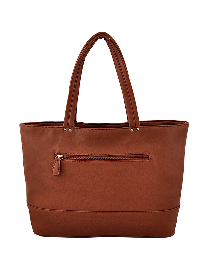 brown leatherette combo handbag - 16823122 - Zoom Image - 3
