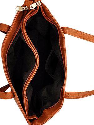 brown leatherette combo handbag - 16823128 - Standard Image - 4