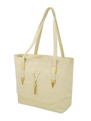 cream leatherette combo handbag - 16823129 - Standard Image - 2