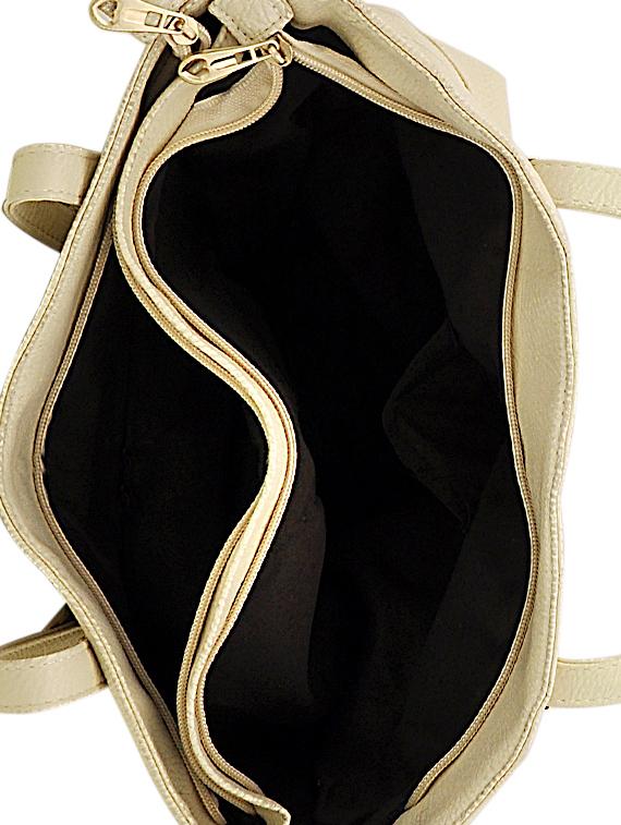 cream leatherette combo handbag - 16823129 - Zoom Image - 4