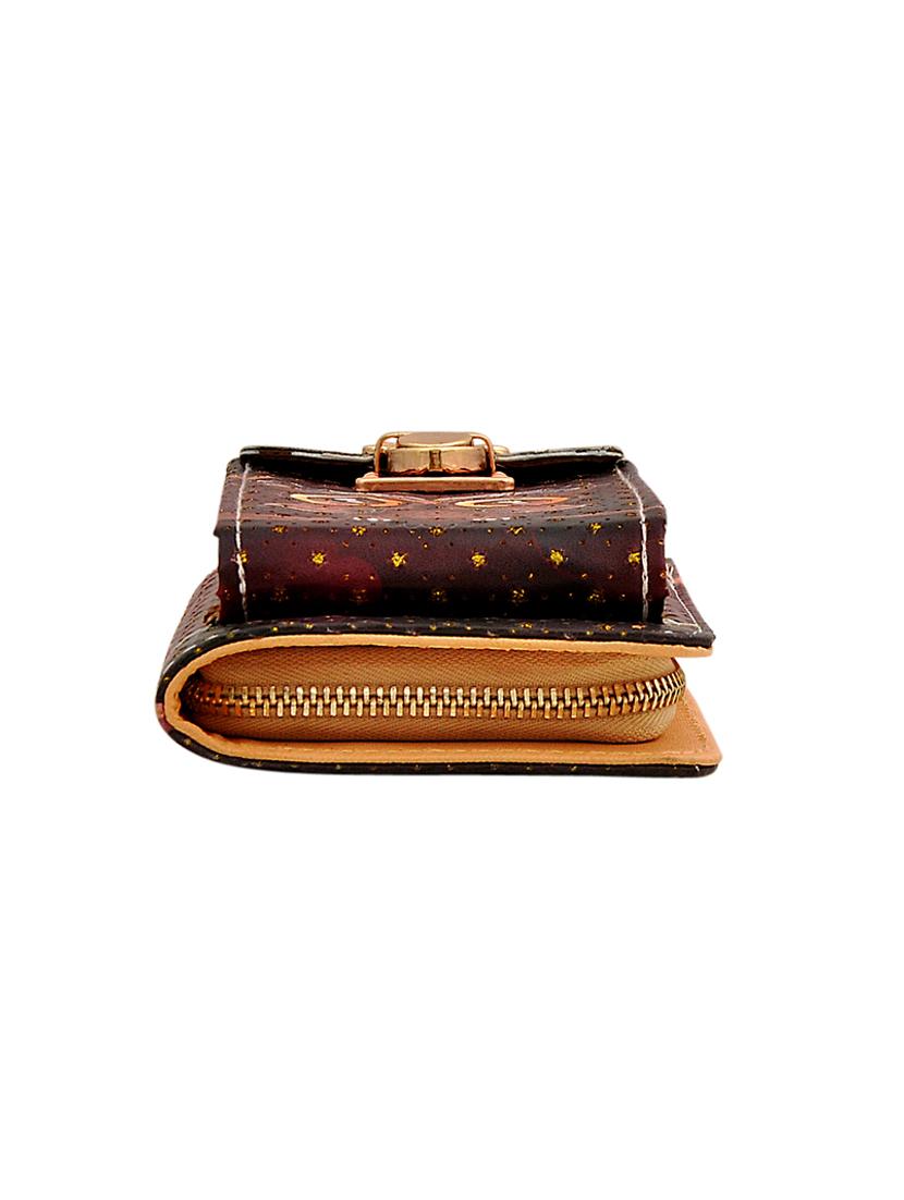beige leatherette combo handbag - 16823132 - Zoom Image - 9