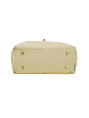 beige leatherette combo handbag - 16823133 - Standard Image - 5