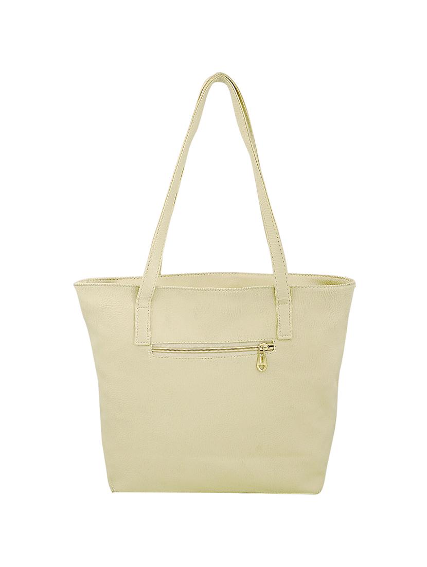 beige leatherette combo handbag - 16823133 - Zoom Image - 2