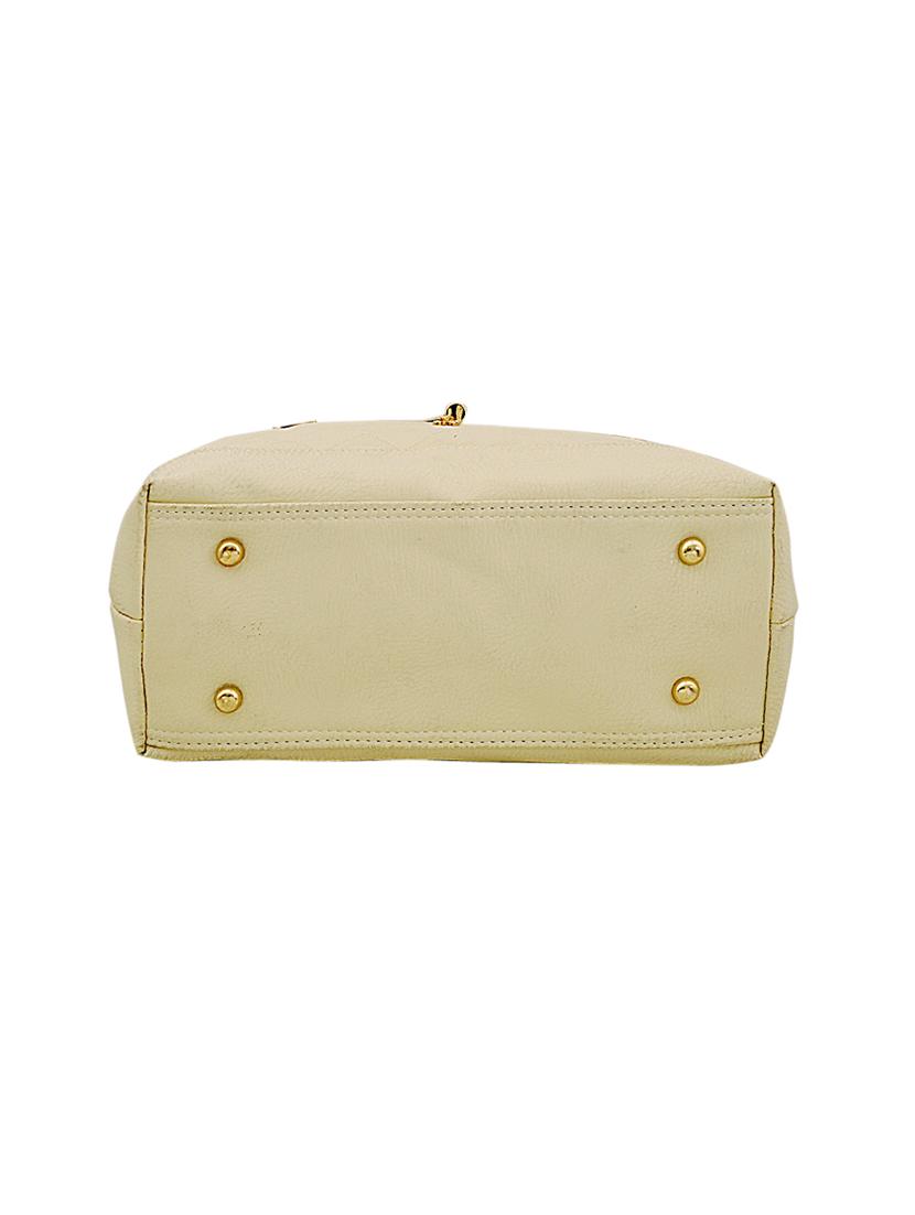 beige leatherette combo handbag - 16823133 - Zoom Image - 5