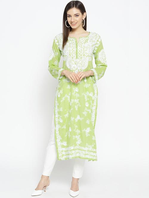 embroidered straight kurta - 16823212 - Standard Image - 1