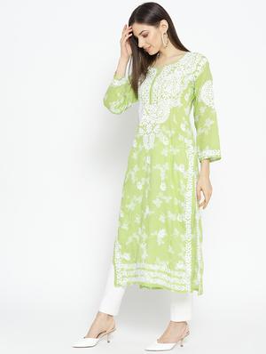 embroidered straight kurta - 16823212 - Standard Image - 2
