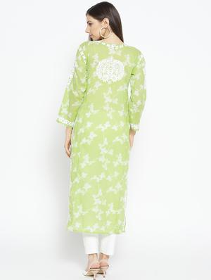 embroidered straight kurta - 16823212 - Standard Image - 3